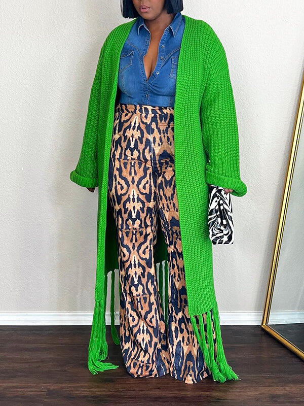 Tied Fringe Cardigan
