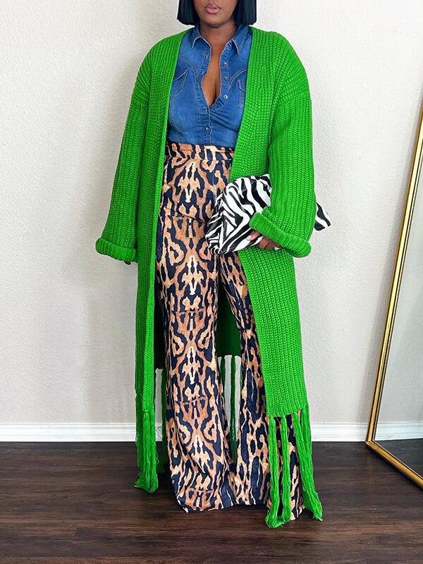 Tied Fringe Cardigan