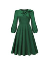 Solid Tied-Neck Midi Dress