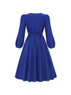 Solid Tied-Neck Midi Dress