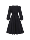 Solid Tied-Neck Midi Dress