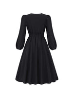 Solid Tied-Neck Midi Dress