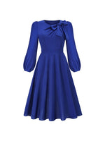 Solid Tied-Neck Midi Dress