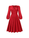 Solid Tied-Neck Midi Dress