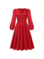 Solid Tied-Neck Midi Dress