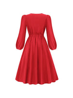 Solid Tied-Neck Midi Dress
