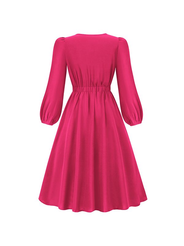 Solid Tied-Neck Midi Dress