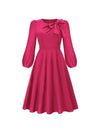 Solid Tied-Neck Midi Dress