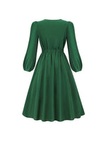Solid Tied-Neck Midi Dress