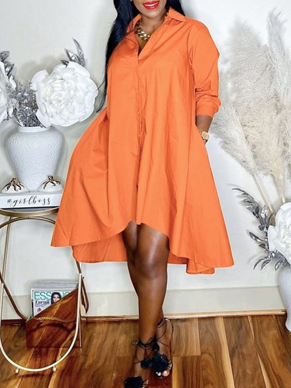 Solid Shirt Dress