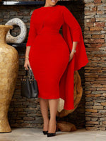 Beautiedoll Solid Draped Bodycon Dress