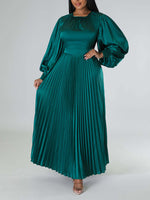 Solid Pleated Dress