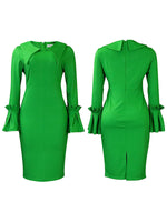 Beautiedoll Bell-Sleeve Bodycon Dress