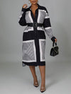 Printed Side-Slit Shirt Dress