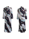 Printed Tied Pleated Dress