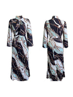 Printed Tied Pleated Dress