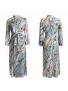 Printed Tied Pleated Dress
