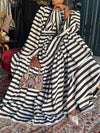 Stripe Tied-Neck Dress