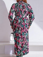 Printed Tied Pleated Dress