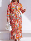 Printed Tied Pleated Dress