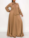 Solid Tied-Neck Maxi Dress