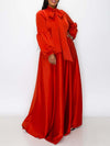 Solid Tied-Neck Maxi Dress