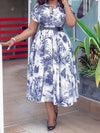 Printed Belted Shirt Dress