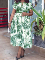 Printed Belted Shirt Dress