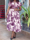 Printed Belted Shirt Dress