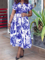 Printed Belted Shirt Dress