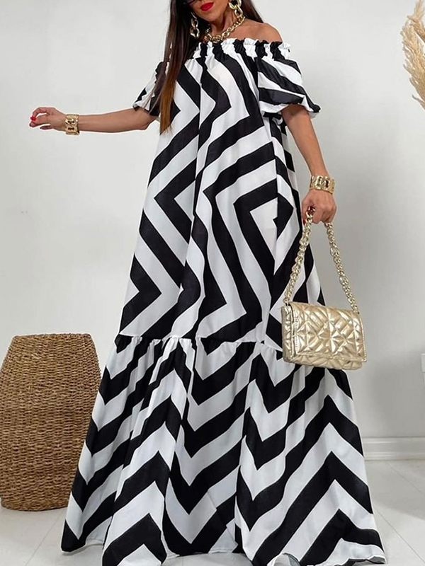 Printed Off-Shoulder Dress