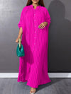 Button-Front Pleated Dress