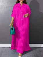 Button-Front Pleated Dress