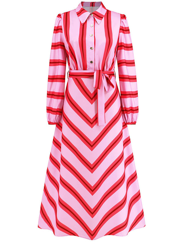 Stripe Tied Shirt Dress