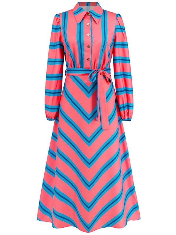 Stripe Tied Shirt Dress
