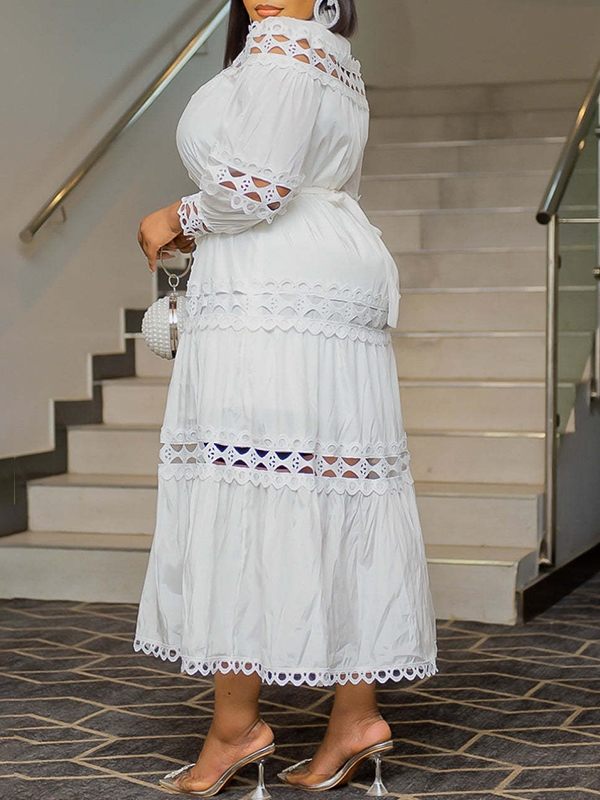 Lace Combo Shirt Dress