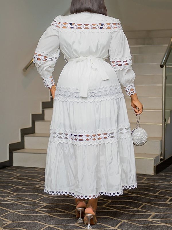 Lace Combo Shirt Dress