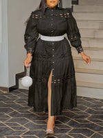 Lace Combo Shirt Dress