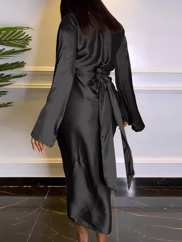 Beautiedoll Bell-Sleeve Top & Tied Skirt Set