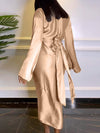 Beautiedoll Bell-Sleeve Top & Tied Skirt Set