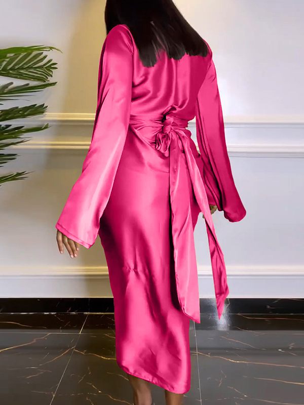 Beautiedoll Bell-Sleeve Top & Tied Skirt Set