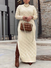 Cable Knit Slit Dress