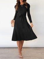 Solid Tied Knit Dress