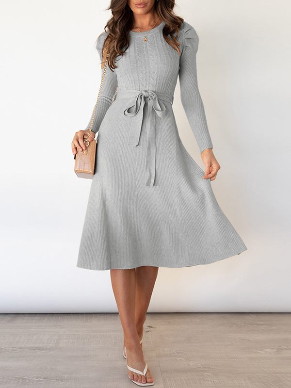 Solid Tied Knit Dress
