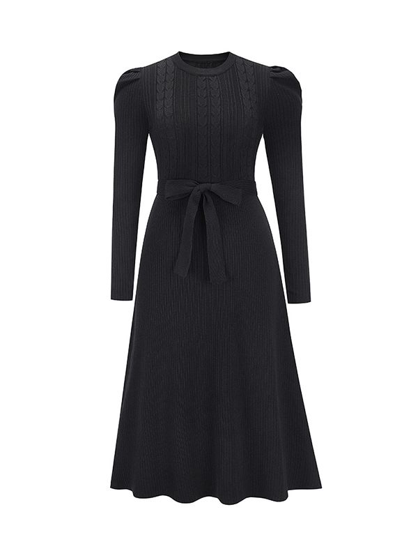 Solid Tied Knit Dress