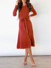 Solid Tied Knit Dress