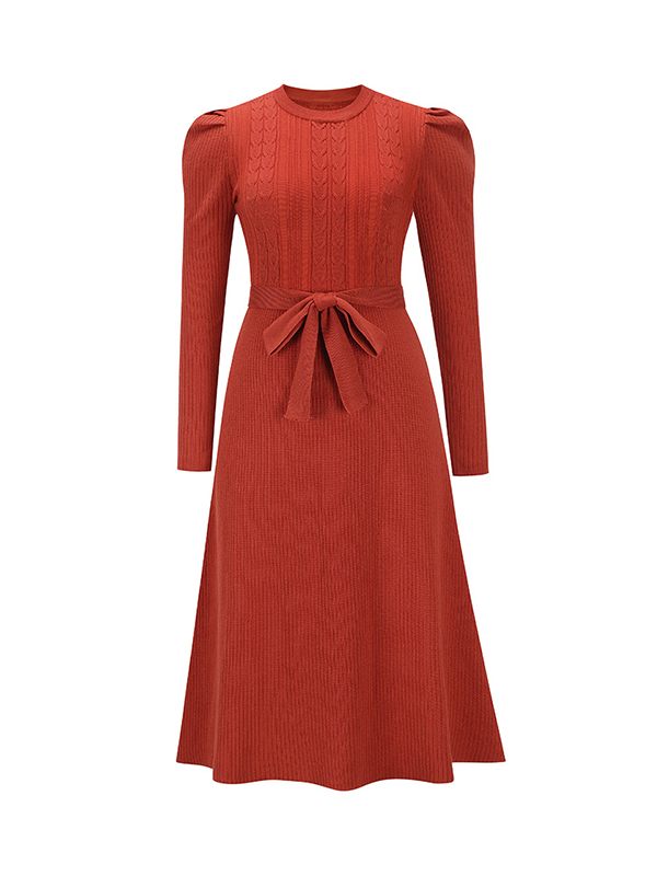 Solid Tied Knit Dress