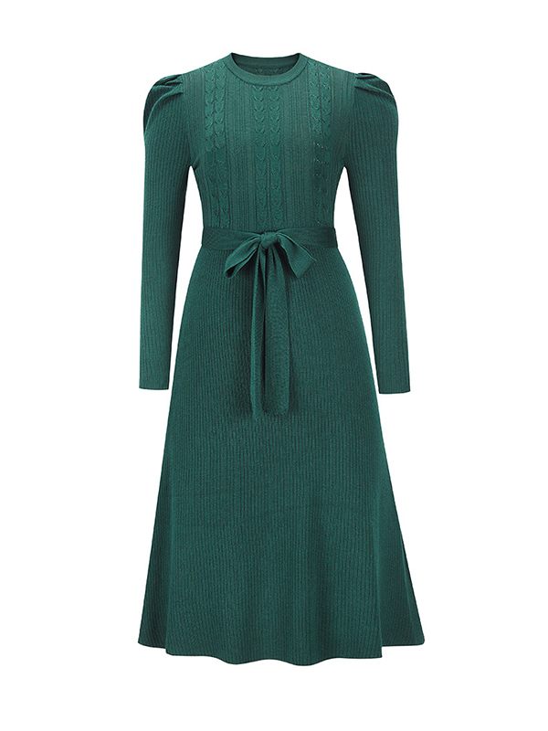 Solid Tied Knit Dress