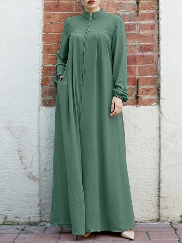 Zip Front Maxi Dress