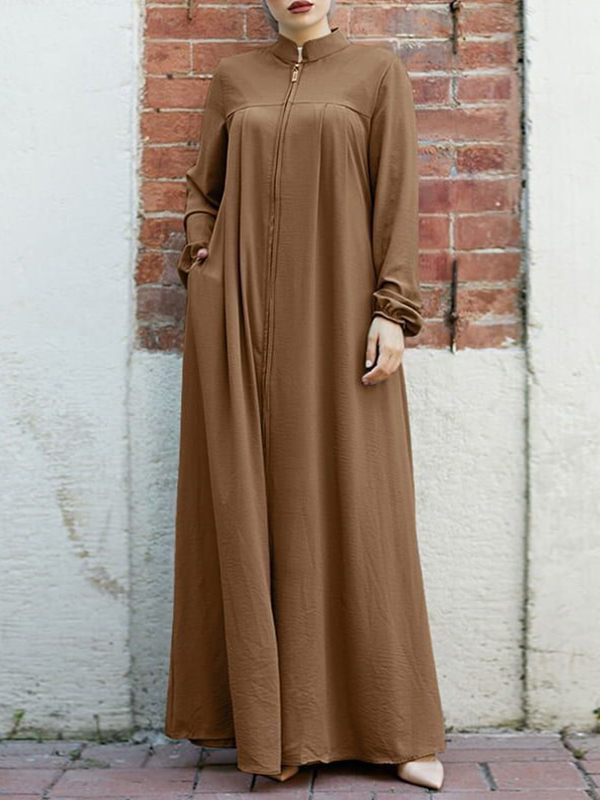 Zip Front Maxi Dress